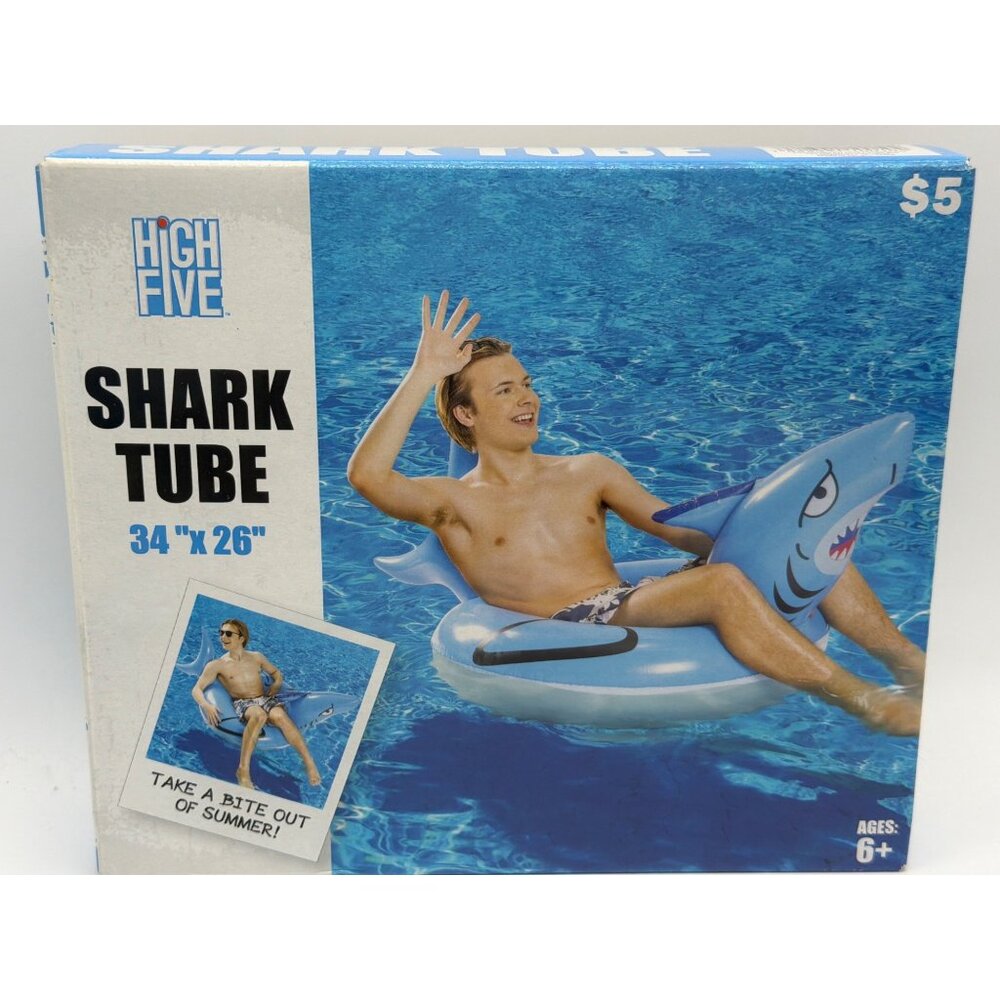 High Five Shark Tube 34"x26" Inflatable Pool Float For Ages 6+
